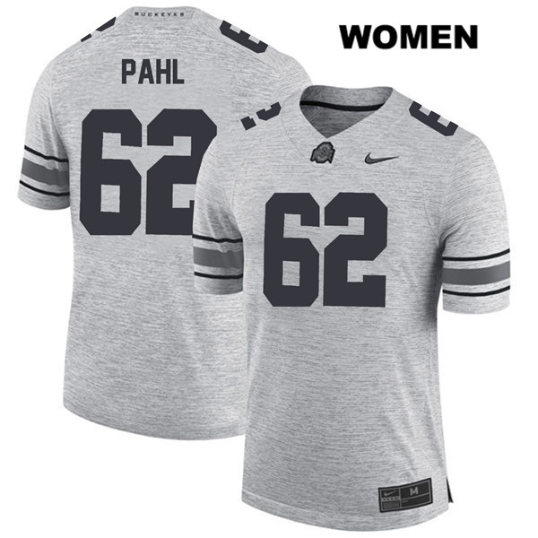 Ohio State Buckeyes Women's Brandon Pahl #62 Gray Authentic Nike College NCAA Stitched Football Jersey XG19N55QT